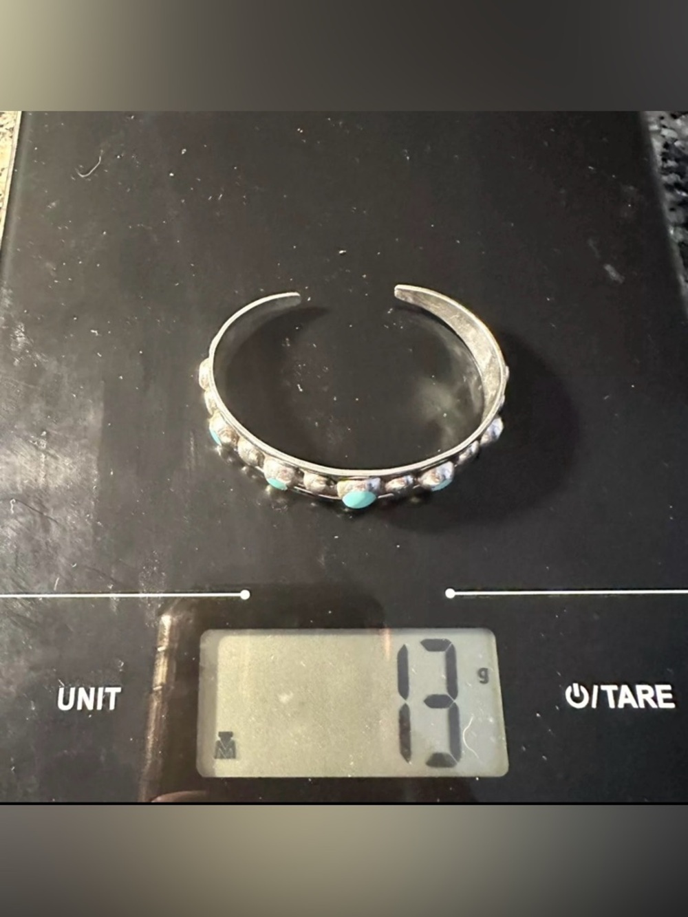 Sterling 925 Cuff Bracelet Vivid Blue Turquoises Mexico 13 grams - Picture 14 of 16